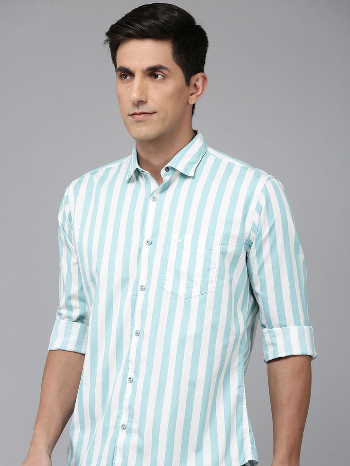 Park Avenue Slim Fit Striped Pure Cotton Casual Shirt