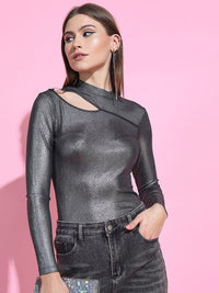 Tokyo Talkies Women Stylish Black Solid Top