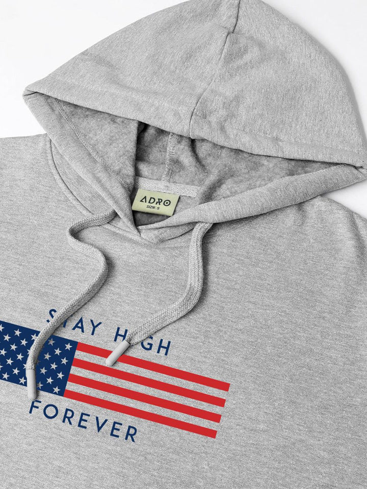ADRO Men Printed Hooded Pullover Sweatshirt