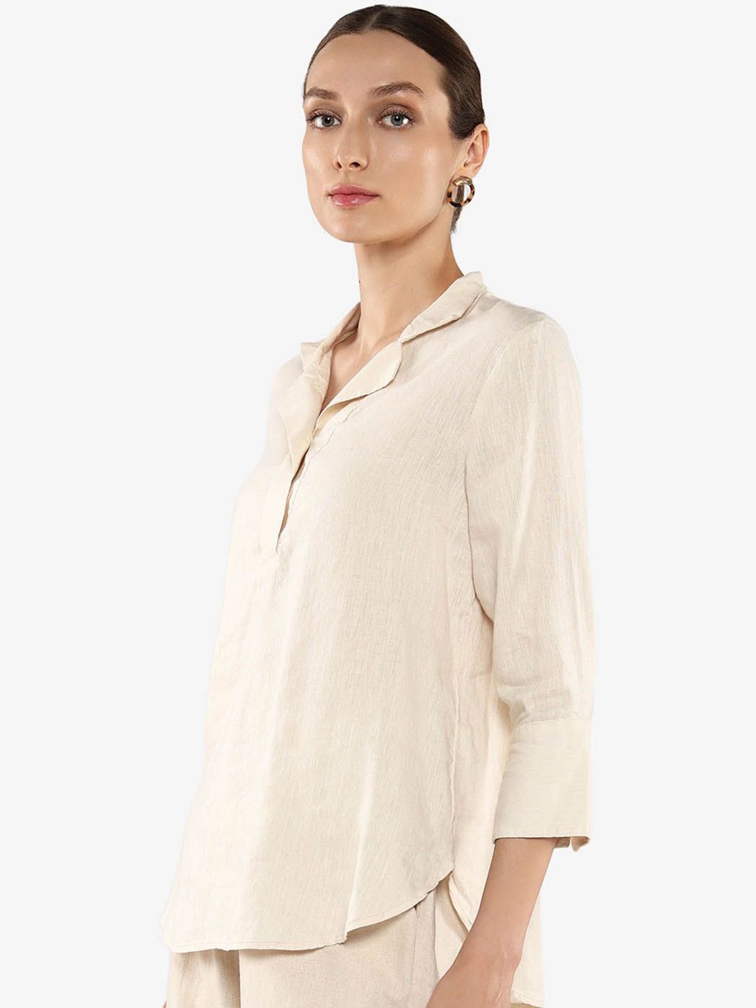RAREISM Women Shirt Collar Cotton Shirt Style Top