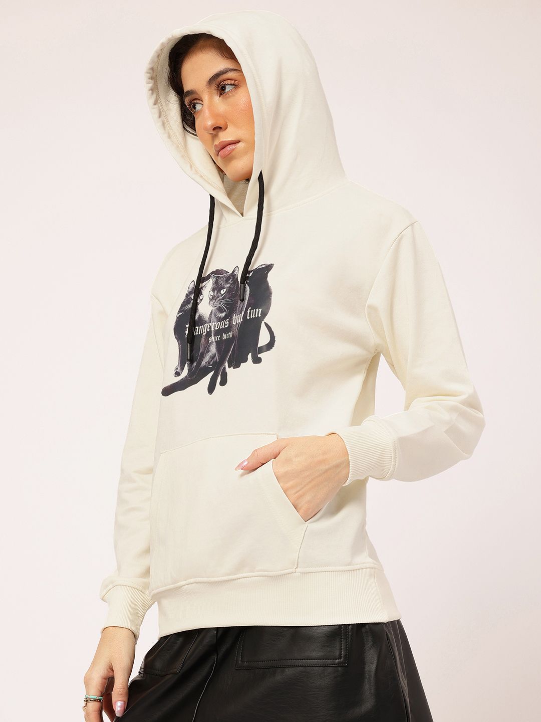 DressBerry Printed Hooded Sweatshirt