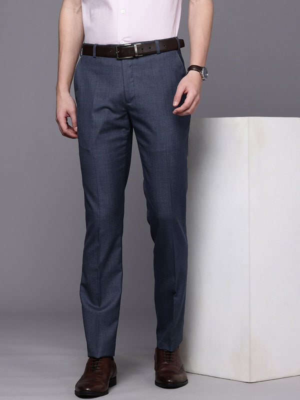 Raymond Men Checked Slim Fit Formal Trousers
