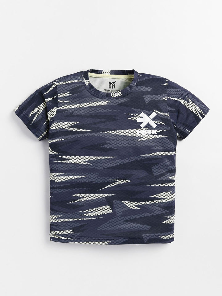 HRX by Hrithik Roshan Boys Printed Rapid Dry Sports T-shirt