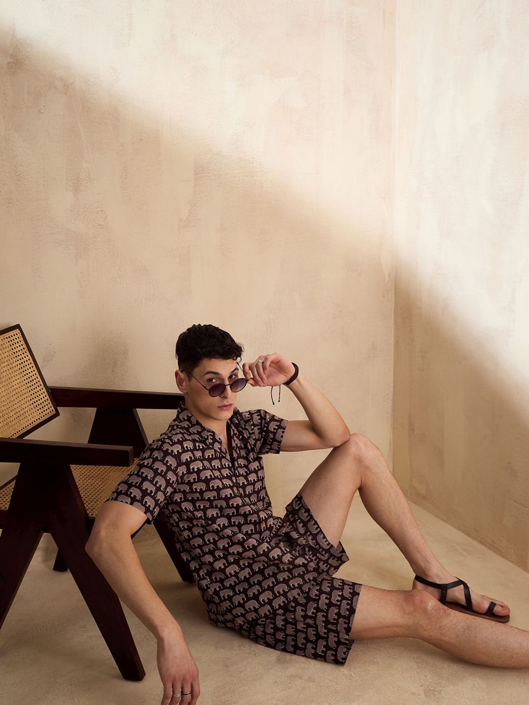 DENNISON Traditional Block Printed Shirt & Shorts Co Ords