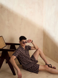 DENNISON Traditional Block Printed Shirt & Shorts Co Ords