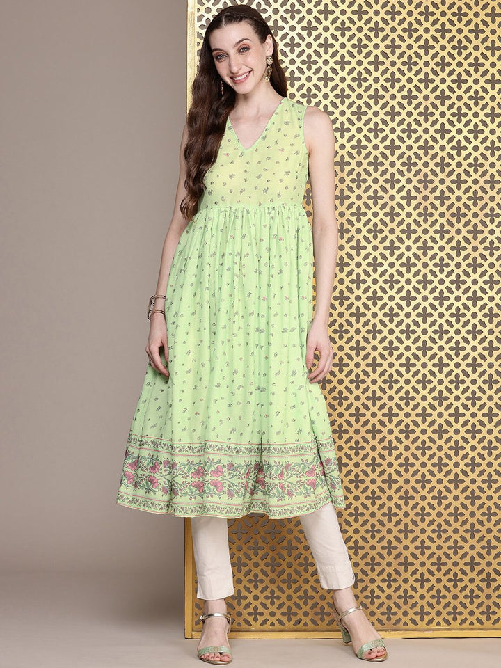House of Pataudi Jashn Floral Printed A-Line Kurta