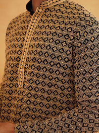 SOJANYA Geometric Embroidered Regular Sequinned Pure Cotton Kurta With Churidar