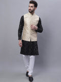 SOJANYA Embroidered Sequinned Pure Cotton Kurta and Churidar with Nehru Jacket