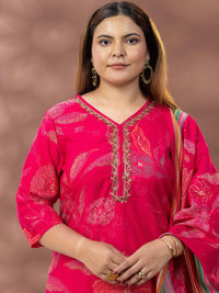 Kurta Bercetak Bunga Mamicha Wanita dengan Palazzos & Dupatta