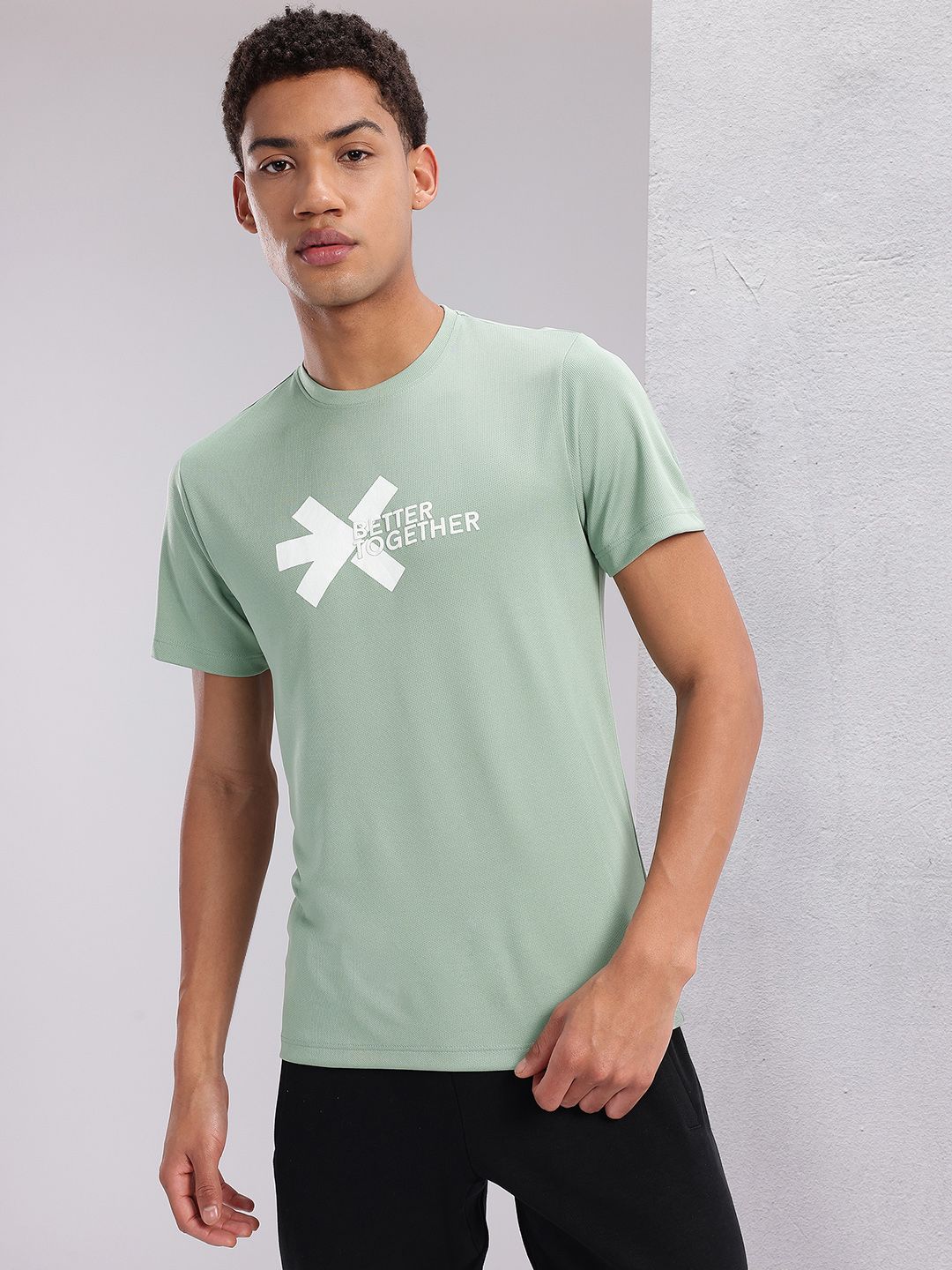 HRX by Hrithik Roshan Couple Collection Brand Logo Printed Rapid-Dry Running T-shirt