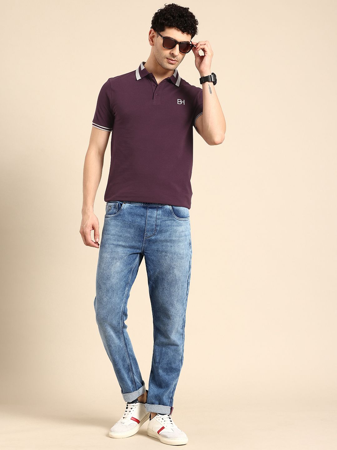 Being Human Polo Collar Pure Cotton T-shirt