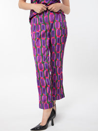 RAREISM Geo Abstract Print Satin Trousers