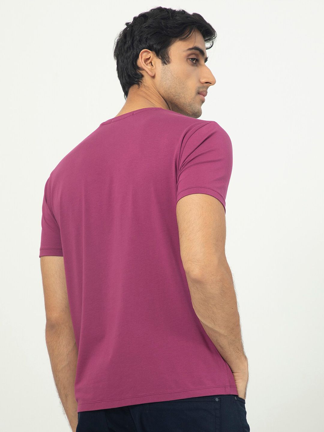 RARE RABBIT Men Rings-4 Slim Fit Solid Polo Collar T-Shirt