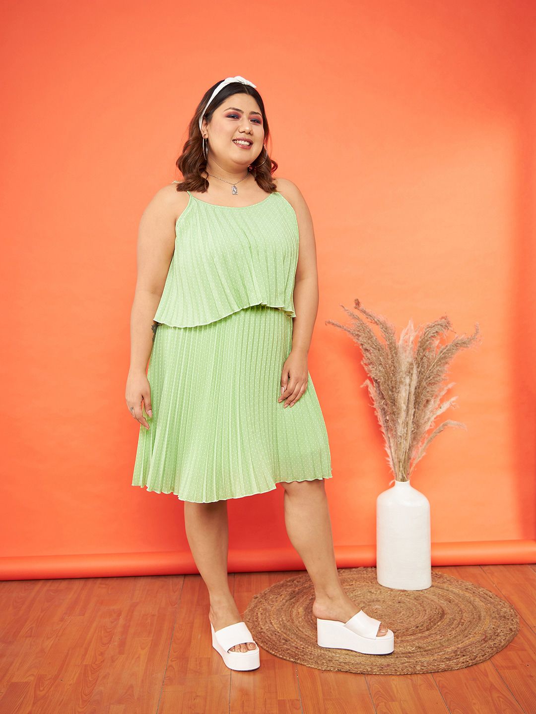 SASSAFRAS Curve Plus Size Crepe A-Line Dress
