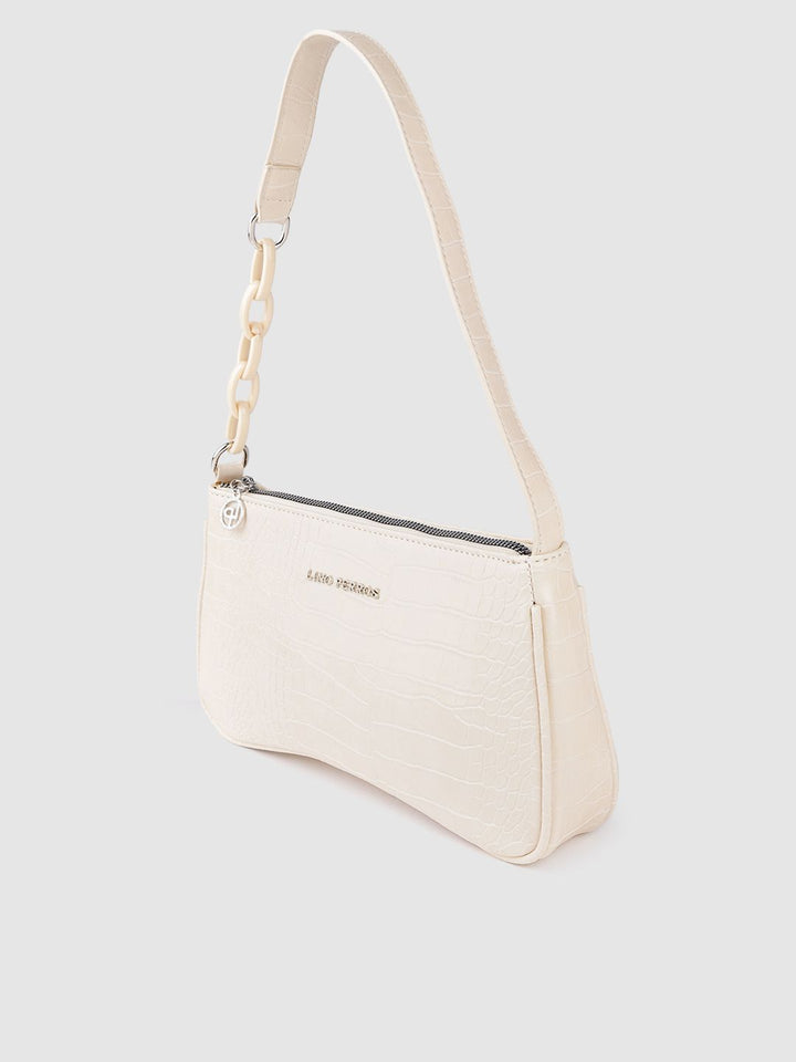 Lino Perros Women Off White Animal Printed PU Shoulder Bag