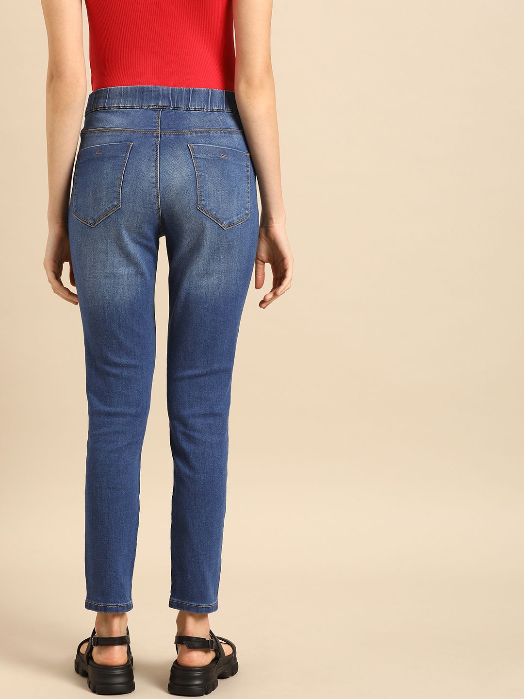 DressBerry Women Blue Super Skinny Fit Jeggings