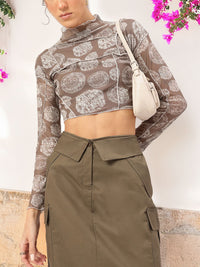 DressBerry Mesh Mania Fitted Crop Top