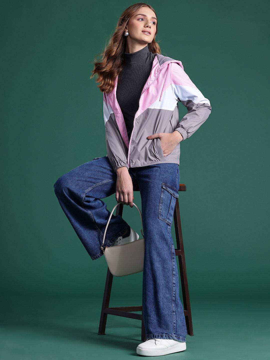 DressBerry Colorblocked Hooded Tailored Jacket