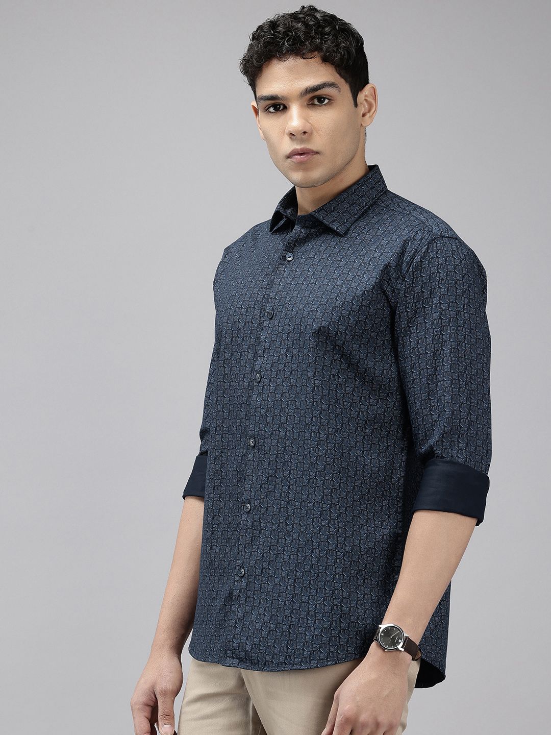 Park Avenue Pure Cotton Slim Fit Printed Casual Shirt