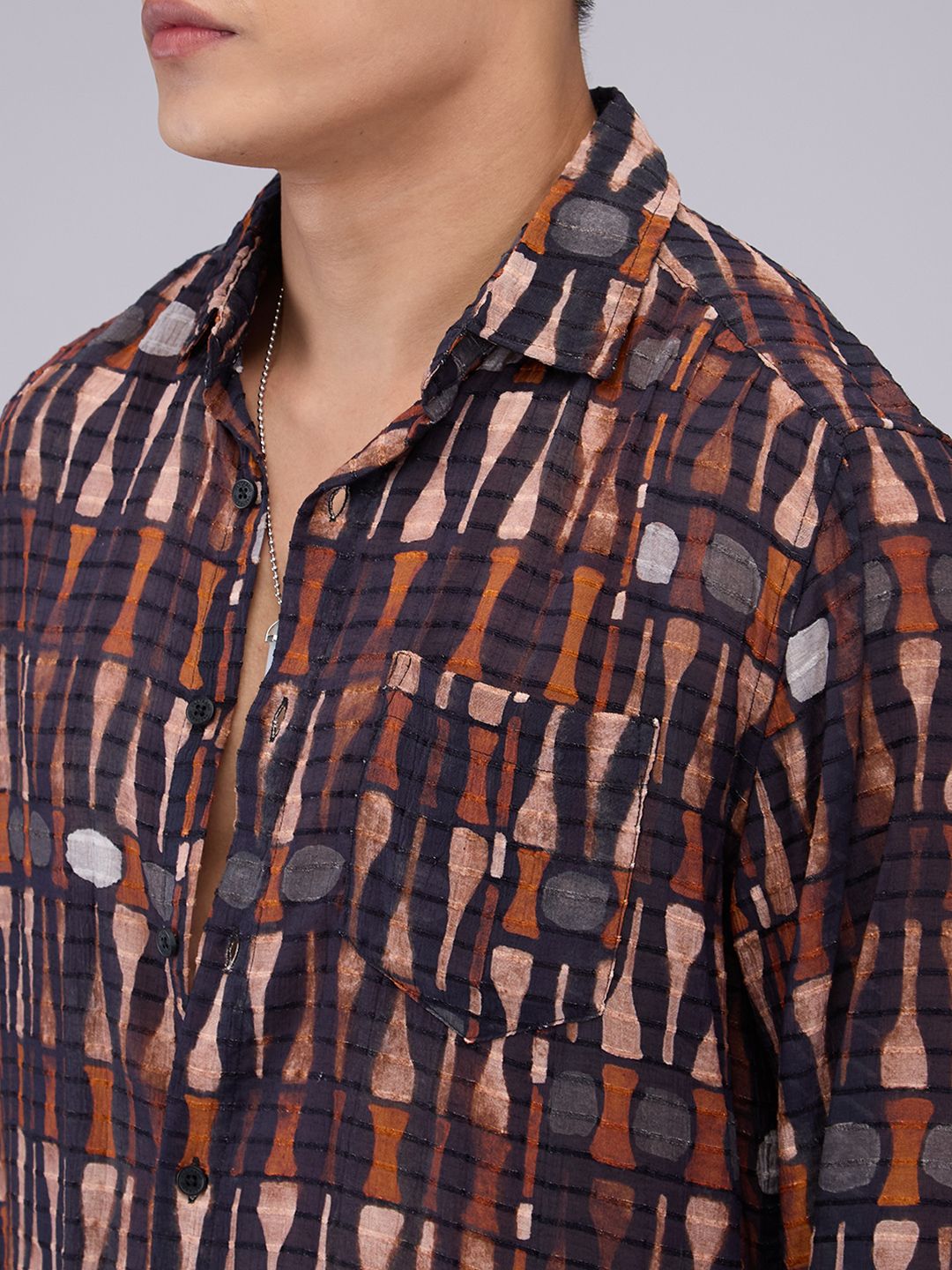 VASTRADO Men Classic Slim Fit Opaque Printed Casual Shirt