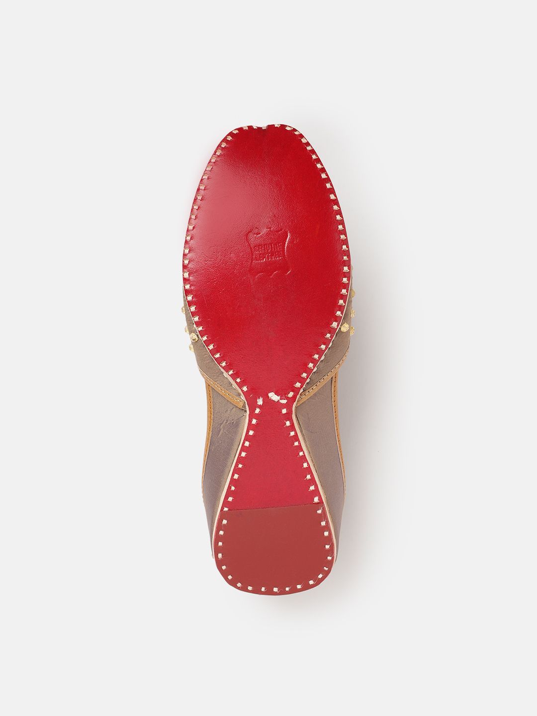 House of Pataudi Women Floral Embellished Leather Mojaris
