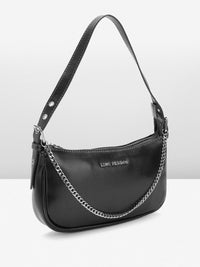 Lino Perros Textured Structured Shoulder Bag With Chain Detail