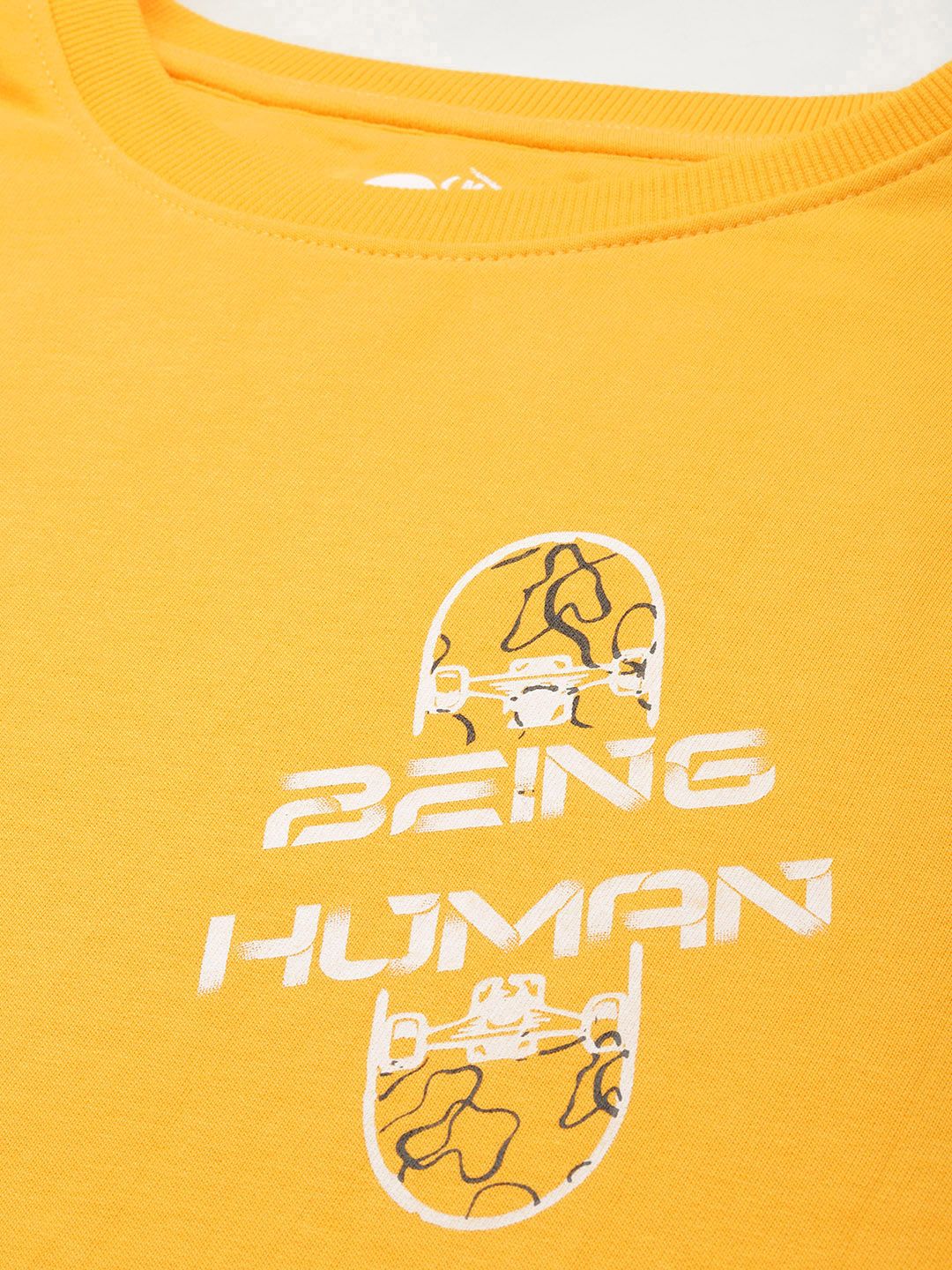 Being Human Brand Logo Printed Pure Cotton Sweatshirt