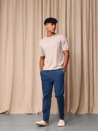 Mr Bowerbird Men Tapered Fit Mid-Rise Light Fade Pleated Stretchable Jeans