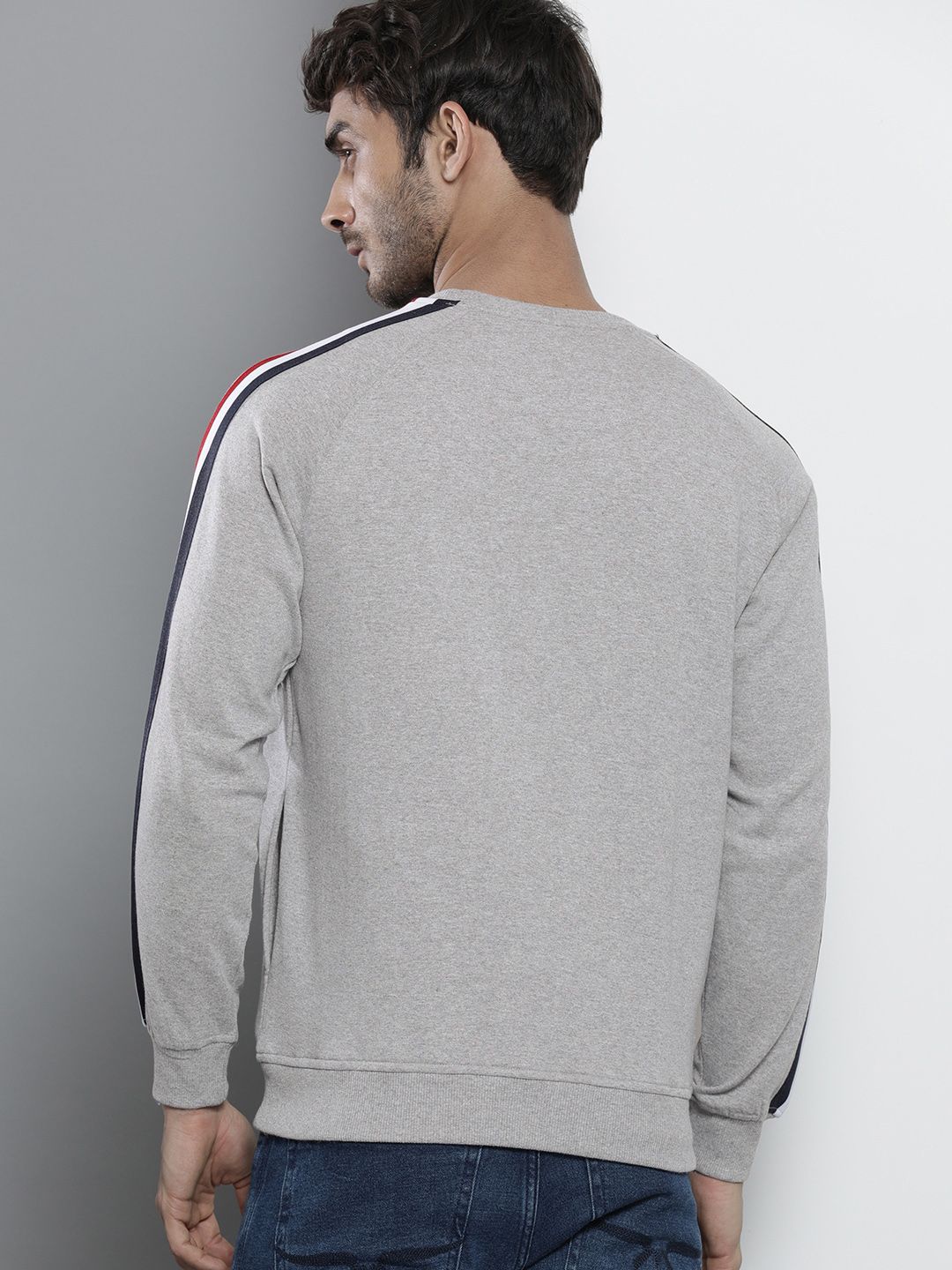 The Indian Garage Co Men Grey Melange Sweatshirt