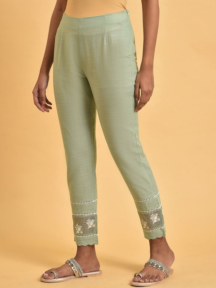 W Women Mid Rise Pure Cotton Regular Trousers