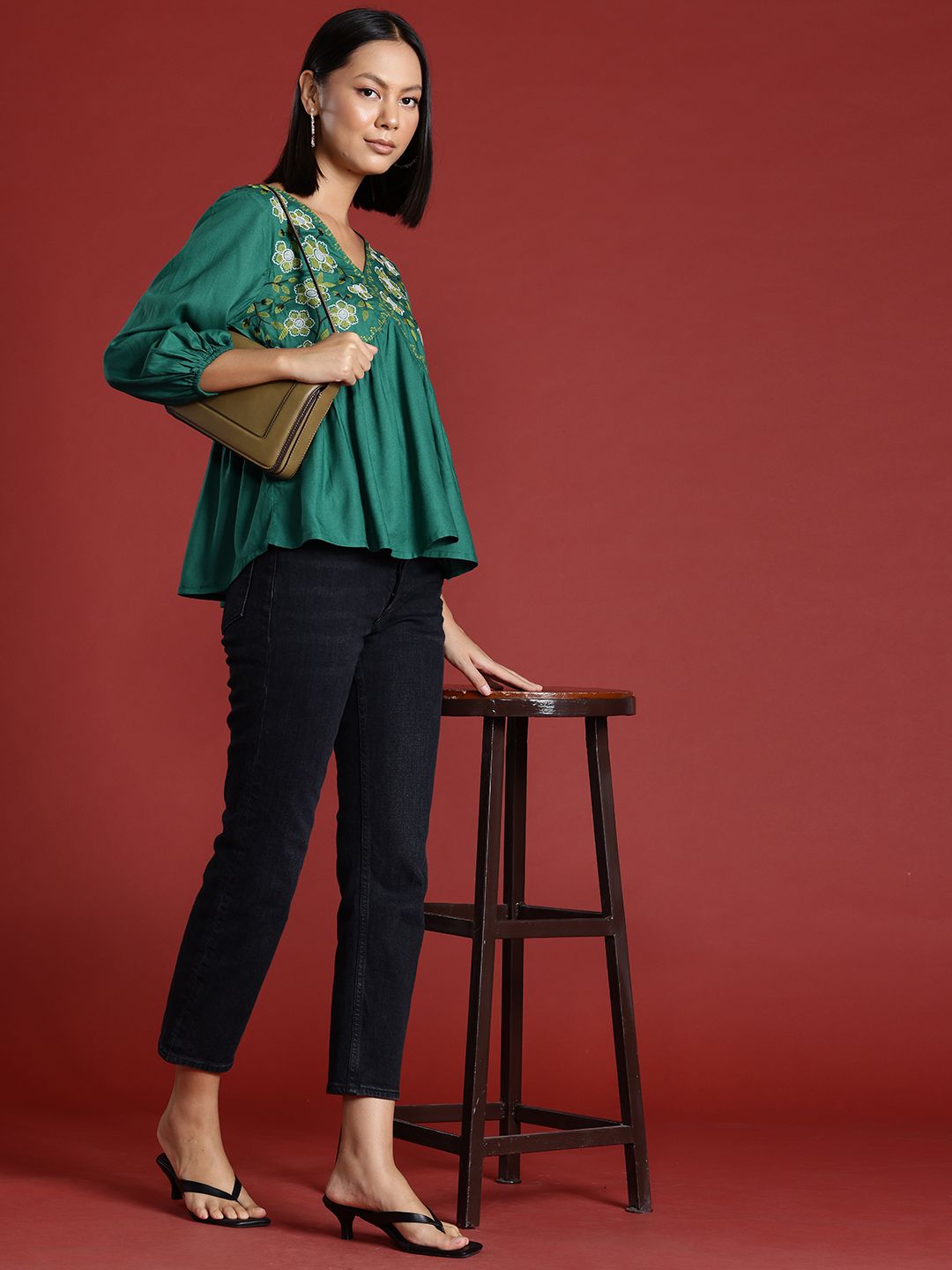 all about you Floral Embroidered Top