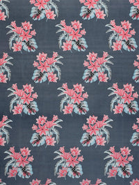 BOMBAY DYEING Grey Melange & Pink Floral 144 TC Queen Bedsheet with 2 Pillow Covers