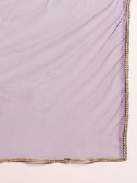 KALINI Ethnic Motifs Printed Anarkali Mirror Work Kurta With Trousers & Dupatta