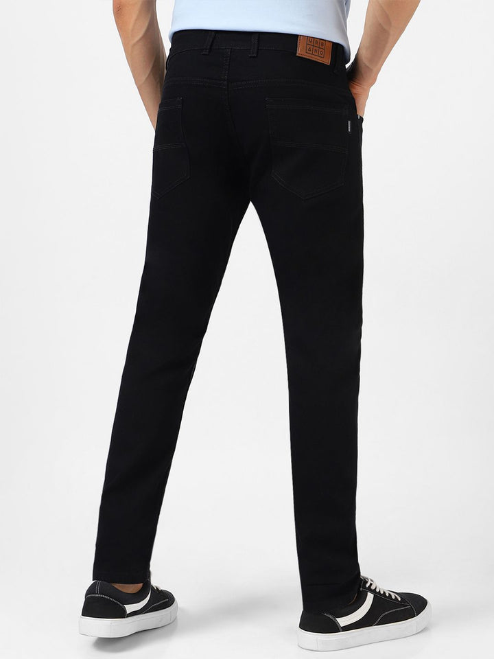 Urbano Fashion Men Black Slim Fit Mid-Rise Clean Look Stretchable Jeans