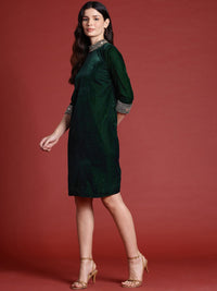 all about you Embellished Velvet Finish Sheath Dress
