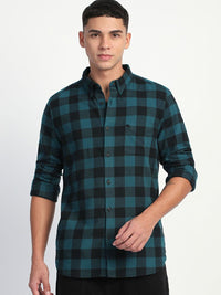 THE BEAR HOUSE Men Buffalo Checks Slim Fit Casual Shirt