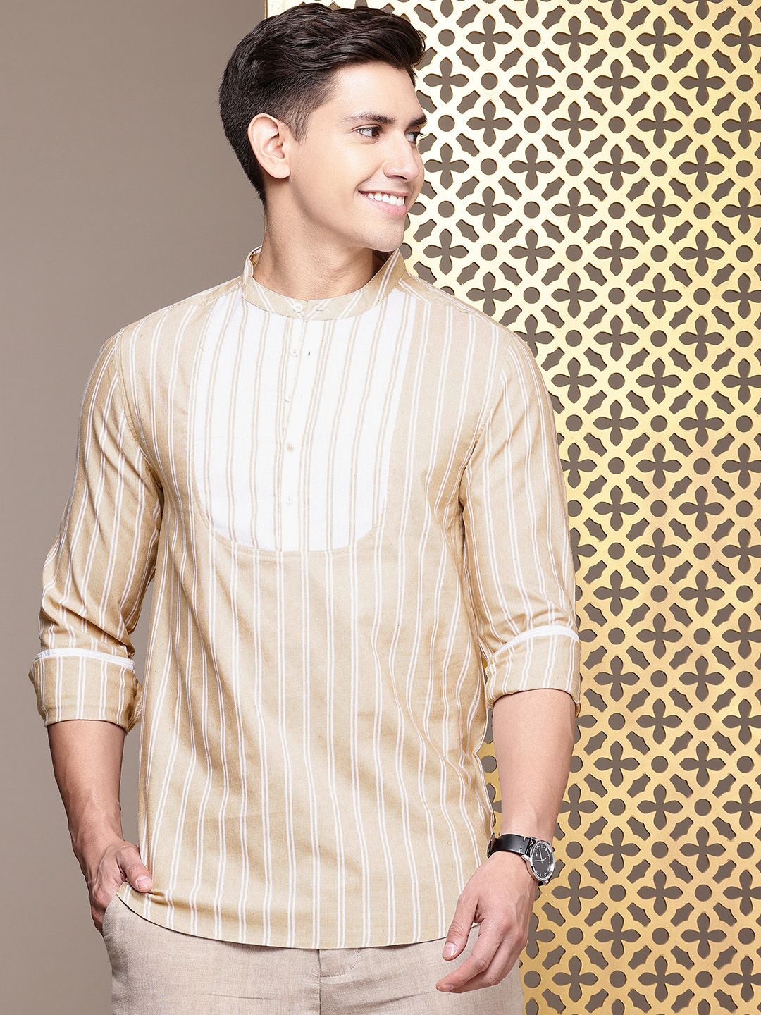 House of Pataudi Rozana Striped Kurta