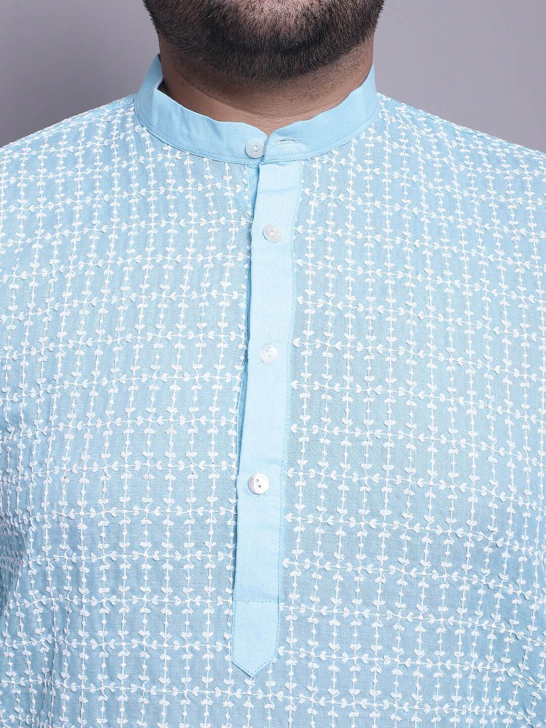 Kurta Sulam Motif Etnik SOJANYA PLUS Dengan Baju Tidur & Jaket Nehru