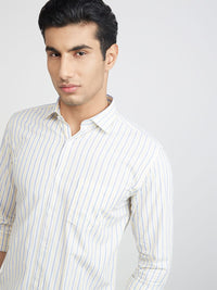 Park Avenue Men Slim Fit Vertical Stripes Opaque Pure Cotton Casual Shirt
