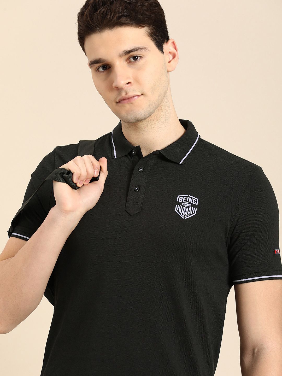 Being Human Polo Collar Pure Cotton T-shirt