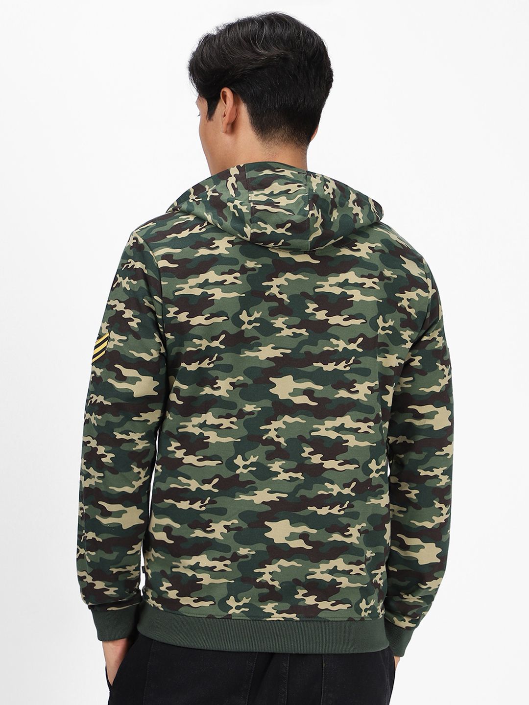 Urbano Fashion Cotton Camouflage Printed Hooded Neck Sweatshirt