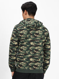 Urbano Fashion Cotton Camouflage Printed Hooded Neck Sweatshirt