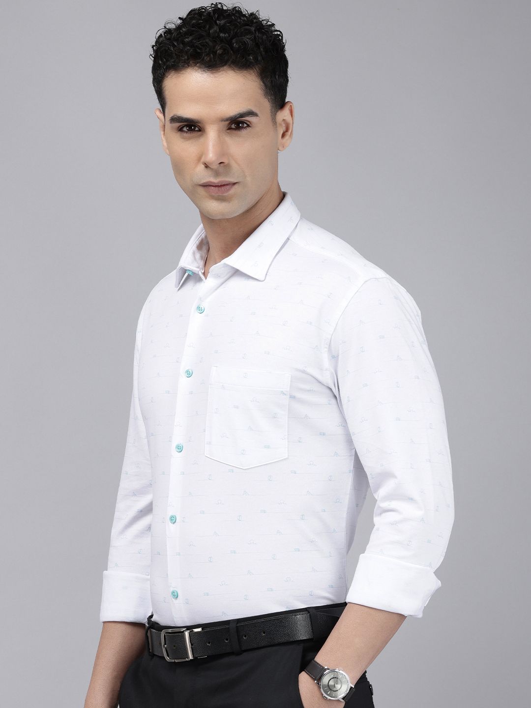 Park Avenue Slim Fit Printed Formal Shirt