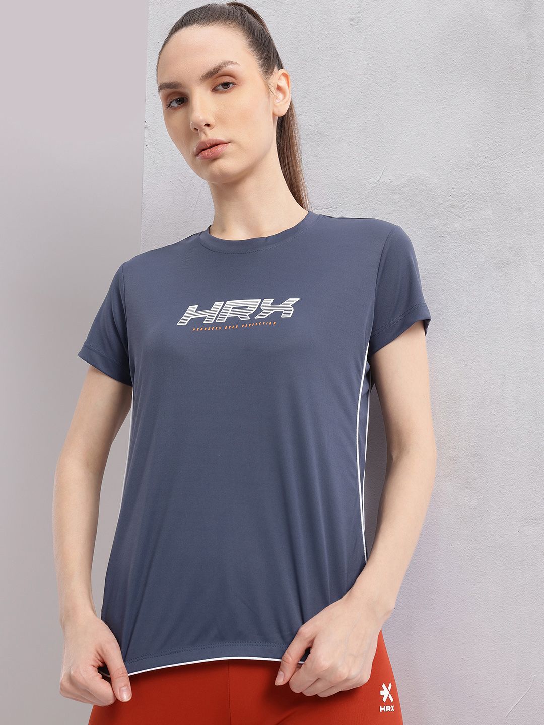 HRX by Hrithik Roshan Brand Logo Printed Rapid-Dry Training T-shirt