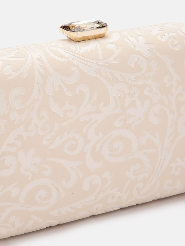 Lino Perros Women Floral Textured Party Box Clutch