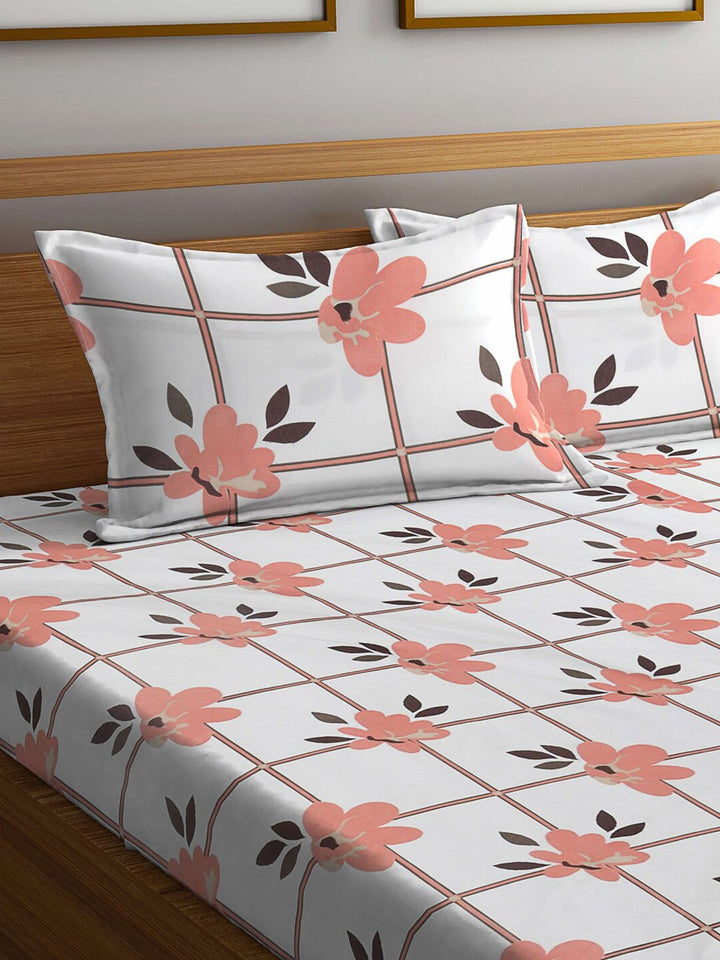 KLOTTHE Kapas Putih 300 TC Dilengkapi Cadar Double Halus dengan 2 Sarung Bantal-250 x 225 cm