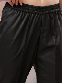Vishudh Black Yoke Design Thread Work Kurta with Trouser & Dupatta