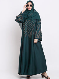 KLOTTHE Women Green Embellished Burqas With Scarves
