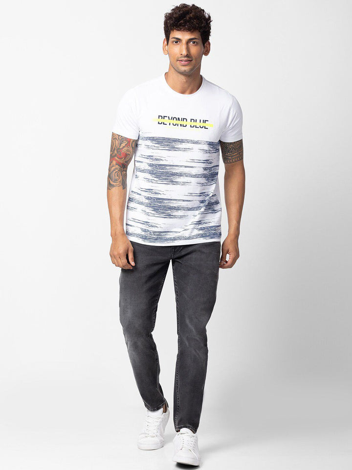 SPYKAR Men Striped Slim Fit Cotton T-shirt