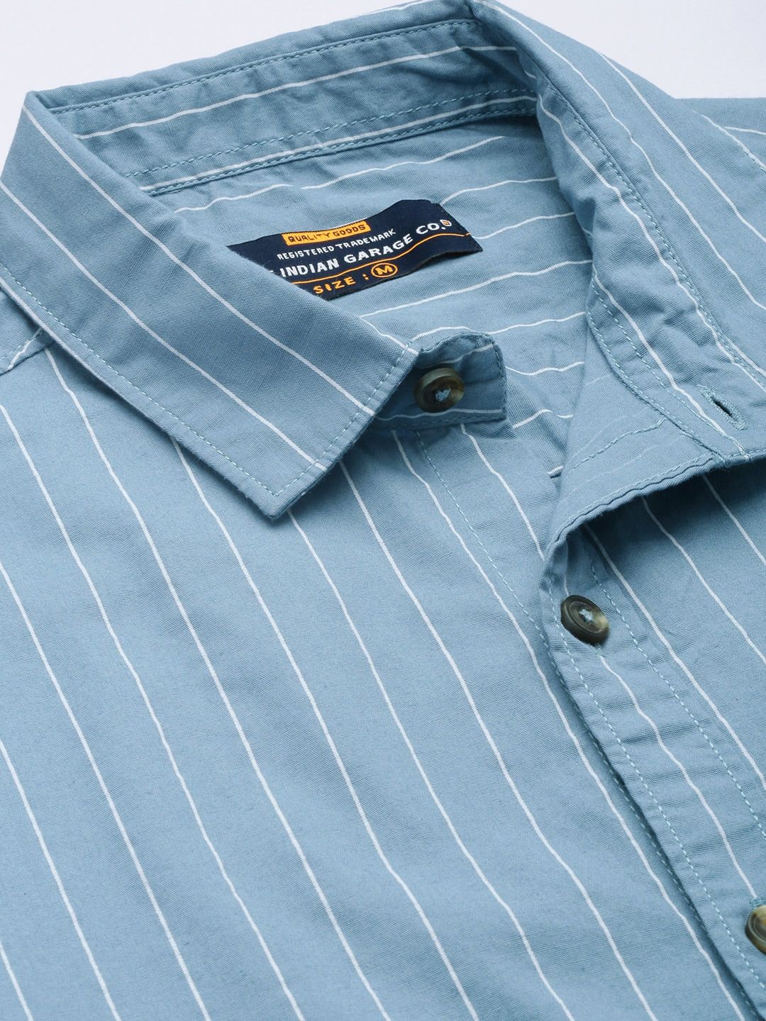 The Indian Garage Co Men Pinstripes Casual Shirt
